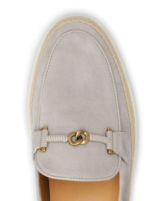 Tod's White Suede Leather Loafers