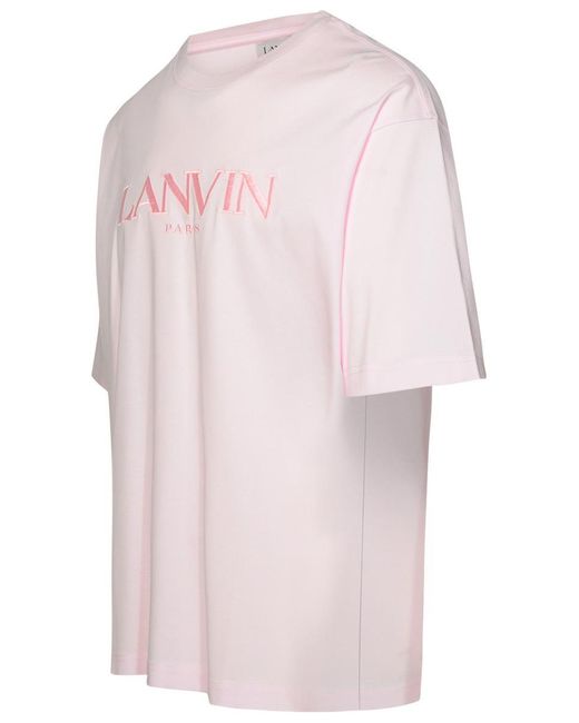 Lanvin Pink Cotton T-Shirt for men