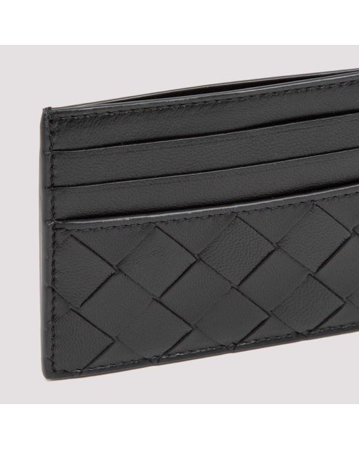 Bottega Veneta Black Woven Card Holder Accessories