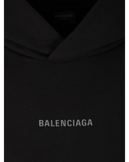 Balenciaga Black Cotton Logo Sweatshirt for men