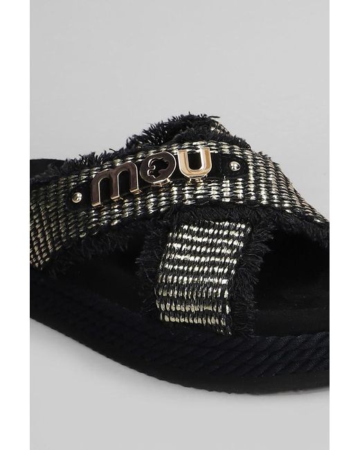 Mou Black Crisscross Flats
