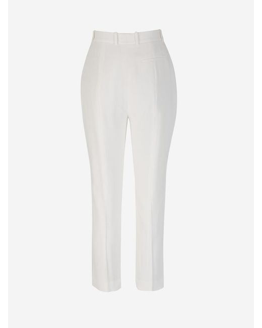 Alexander McQueen White Crepe Formal Pants