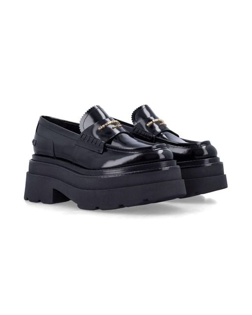 Alexander Wang Blue Leather Carter Platform Loafers