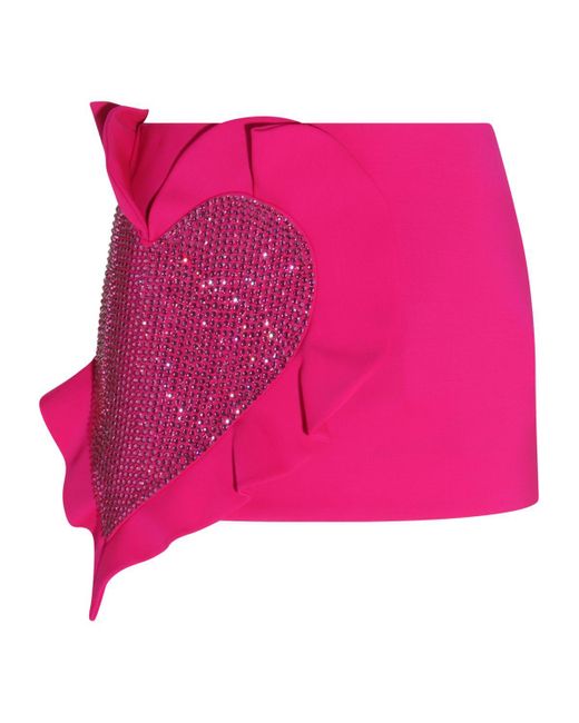 Area Pink Wool Mini Skirt