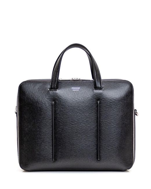 Ferragamo Black Business Bag With Single Compartment for men