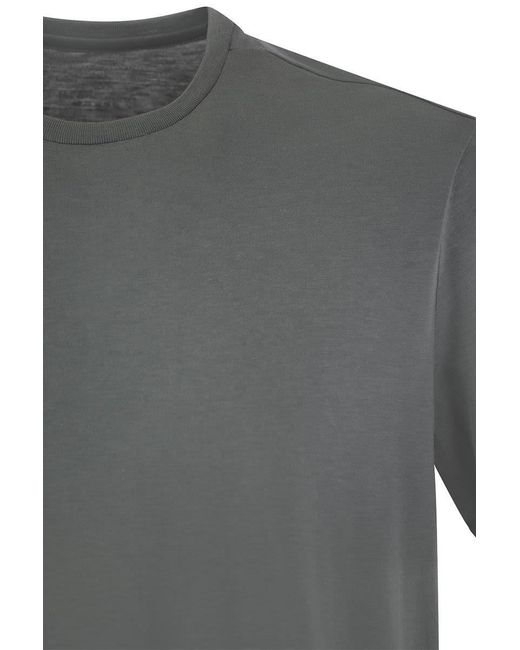 Majestic Filatures Gray Short-sleeved T-shirt In Lyocell And Cotton for men