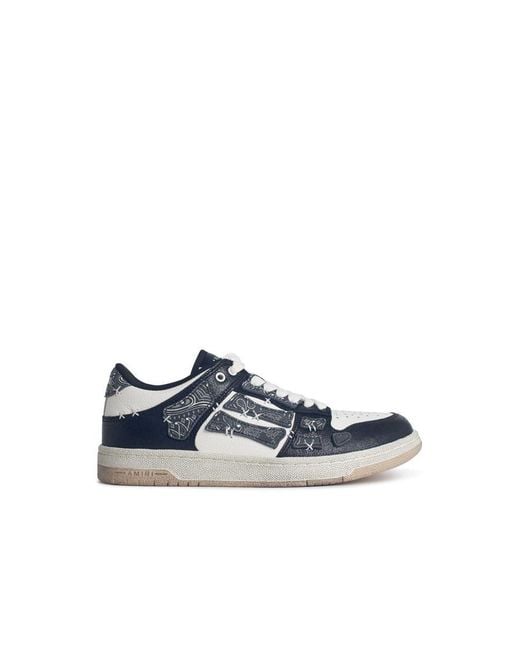 Amiri Blue 'Bandana' Leather Blend Sneakers for men