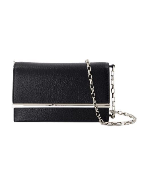 Alexander McQueen Black Mini Cross Bar Purse