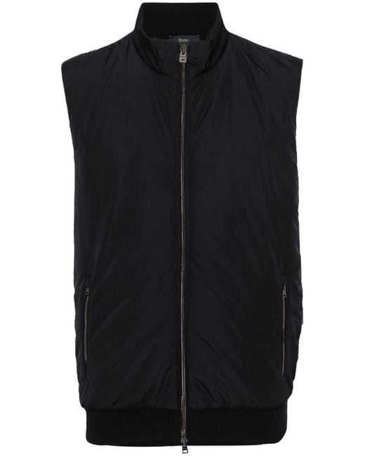 Herno Black Zipped Vest for men