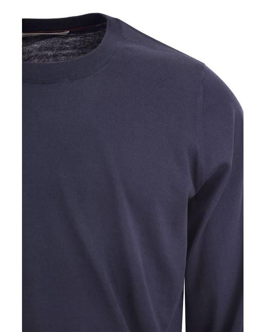 Brunello Cucinelli Blue Lightweight Cotton Jersey for men