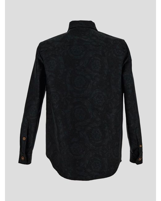 Versace Black Cotton Shirt for men