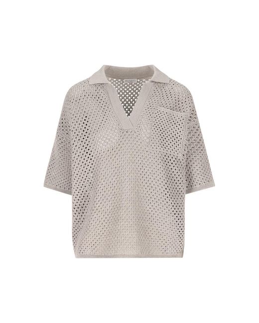 Brunello Cucinelli Gray T-Shirt And Polo
