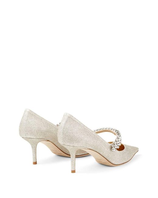 Jimmy Choo Natural Bing Pumps With Glitter 65Mm