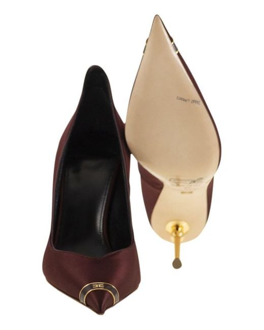 Elisabetta Franchi Brown Pumps With Sculpted Heels