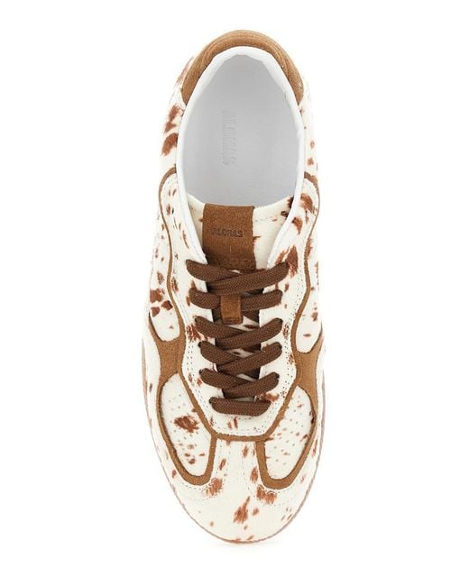 Alohas Natural 'Tb.490' Low Top Sneakers With Embossed Logo On The Side And Perforated Details