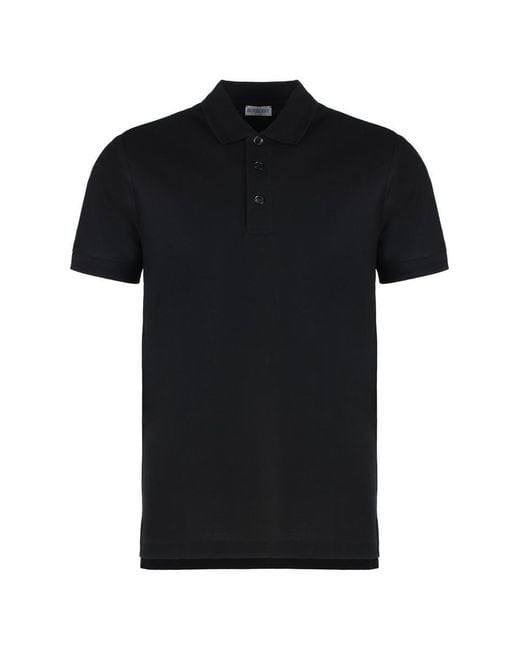 Burberry Black Short Sleeve Cotton Polo Shirt for men