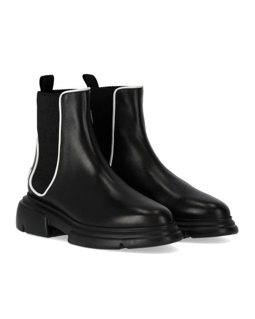 Emporio Armani Chelsea Boot With Logo in Black | Lyst