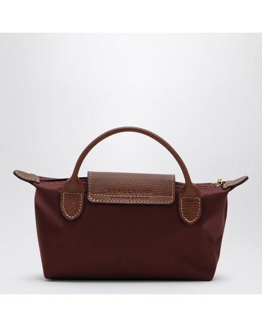 クラッチバッグ Longchamp Le Pliage Original Brick-Coloured Clutch Bag Le Pliage Original Pouch with handle Brick - Recycled canvas
