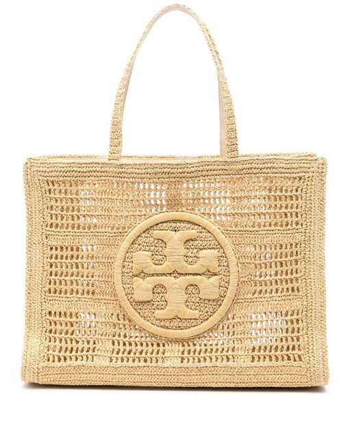 Tory Burch Natural Handcrafted Ella Large Tote Bag