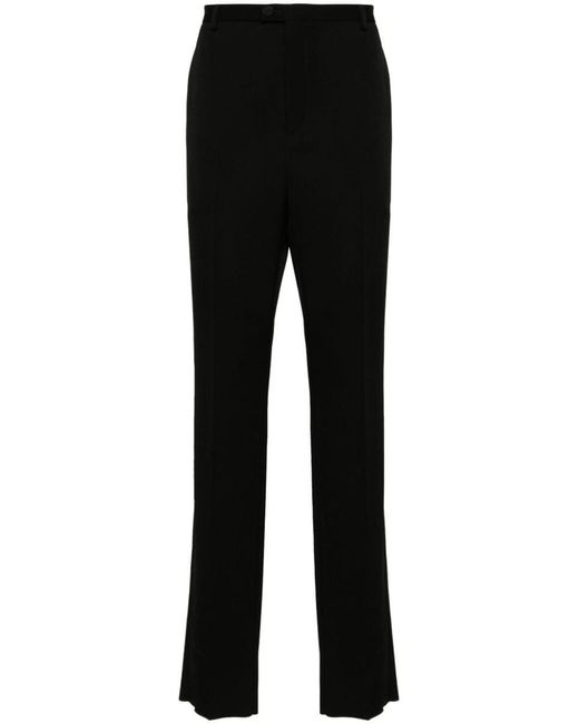 Saint Laurent Black Grain De Poudre Tailored Trousers for men