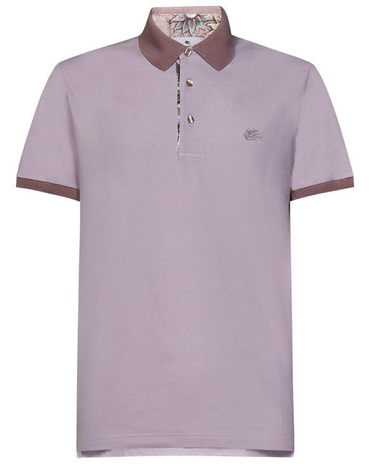 Etro Purple Polo Shirt for men