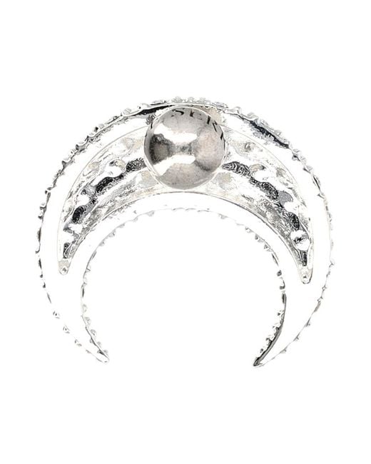 MARINE SERRE White Moon Strass Earring Large