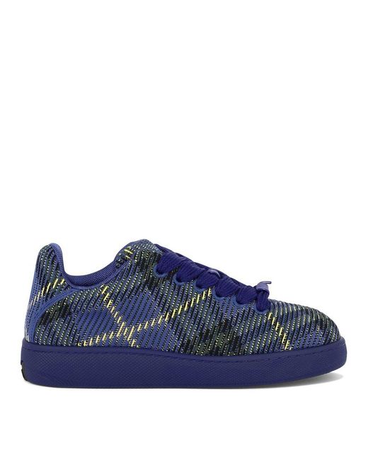 Burberry Blue "Check Knit Box" Sneakers for men