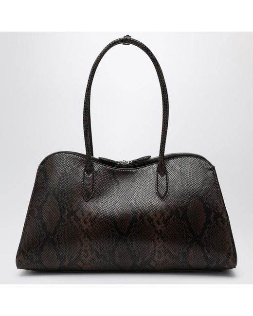 Stella McCartney Black Espresso Snake-Effect Ryder Tote Bag