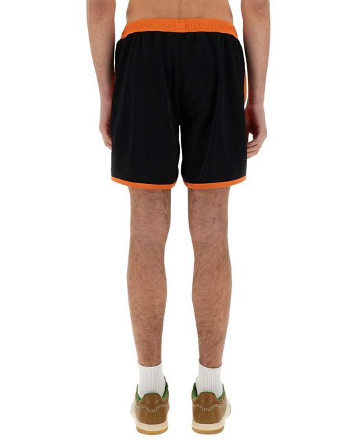 Wales Bonner Black Contrast Panel Jersey Shorts for men