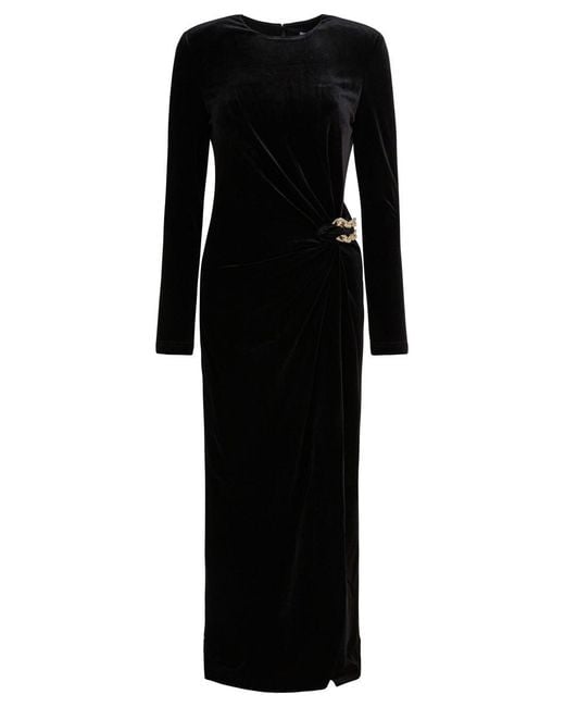 Self-Portrait Black Embellished Midi Dress