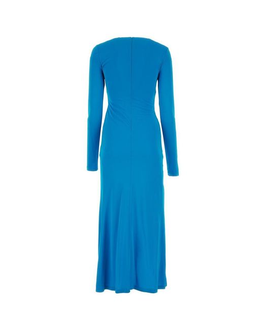 Givenchy Blue Ruched Midi Dress - Women's - Viscose