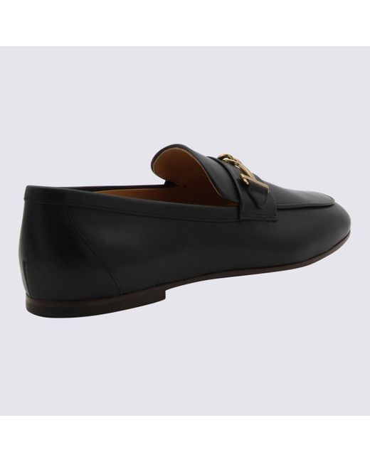 Tod's Black Suede Double T Loafers