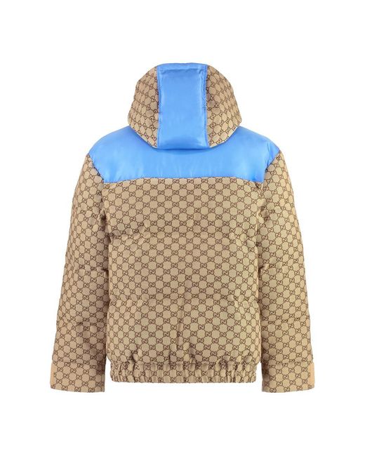 Gucci Blue Gg Cotton Canvas Padded Jacket for men