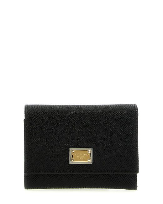 Dolce & Gabbana Black French Flap Wallet Wallets, Card Holders