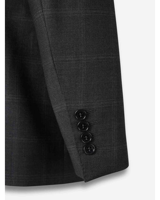 Canali Black Straight Check Suit for men