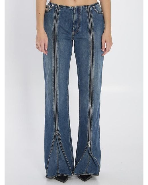 Jean Paul Gaultier Blue Denim Front Zipped Trousers