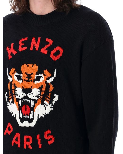 KENZO Blue Lucky Tiger Sweater for men