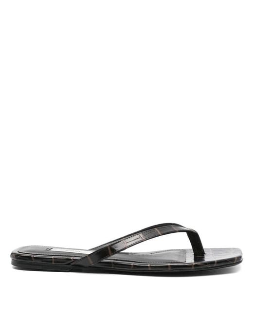 サンダル・ミュール Croco-Embossed Flip Flops Croco-embossed heeled flip flops black – TOTEME