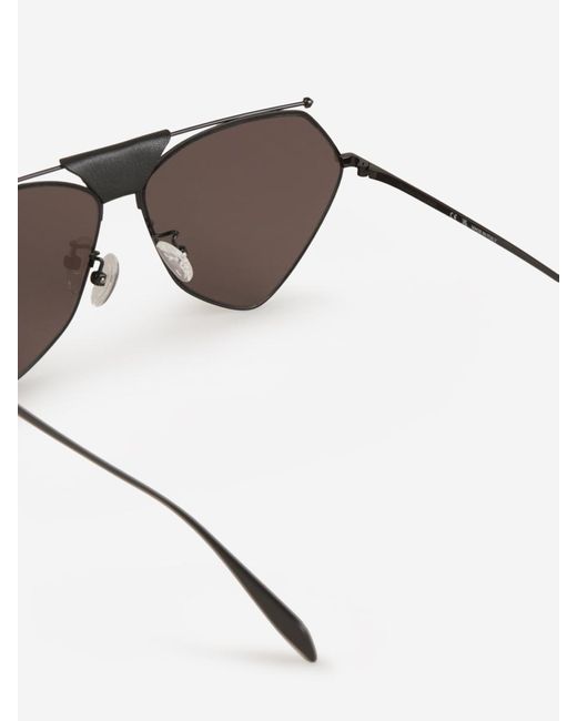 Alexander McQueen Gray Geometric Sunglasses for men