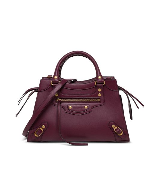Balenciaga Purple Neo Classic Top Handle Bag Small