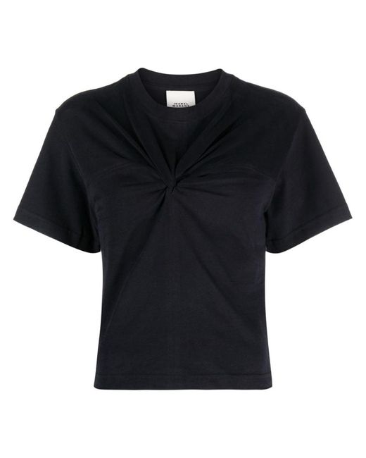 Isabel Marant Black Zuria Knotted T-shirt - Women's - Organic Cotton
