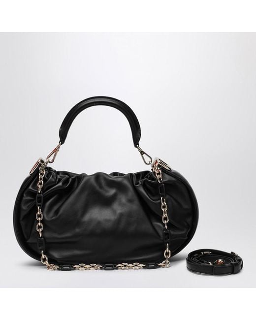 Roger Vivier Black Viv' Choc Royal Leather Hobo Bag