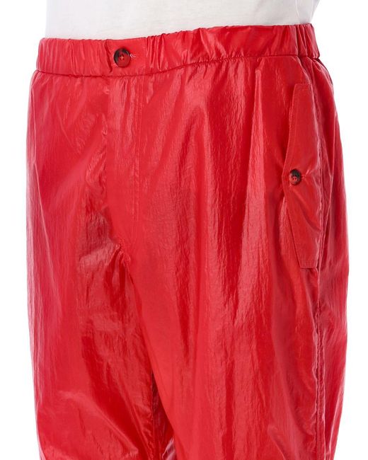 Ferragamo Red Drawstring Cargo Pants for men