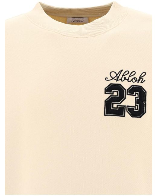 Off-White c/o Virgil Abloh Natural Off- "23 Logo Skate" Sweatshirt for men
