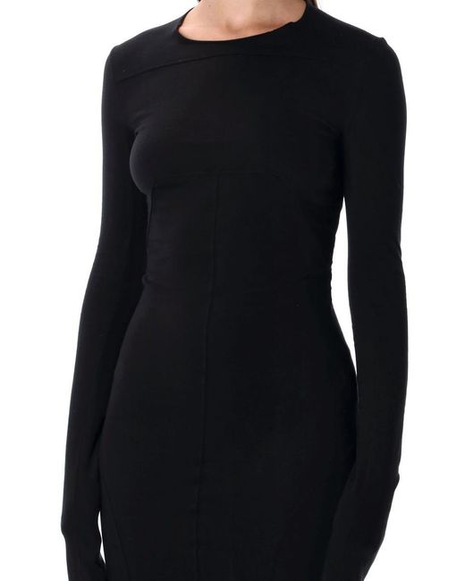Rick Owens Black Drkshdw Edfu Cotton Jersey Gown