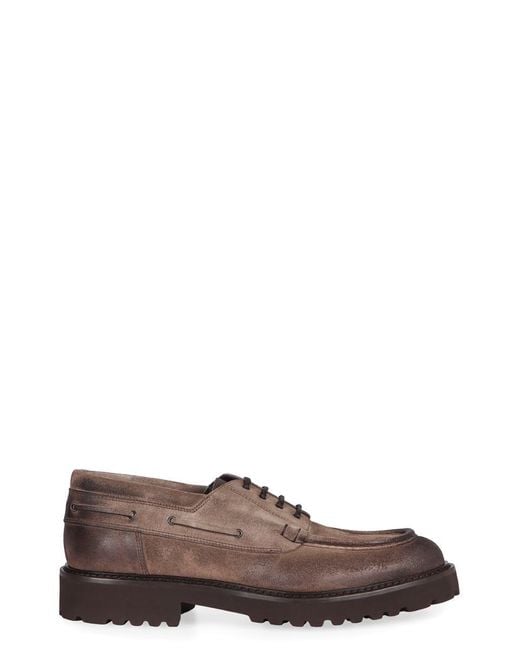 Doucal's Brown Leather Lace-up Shoes for men