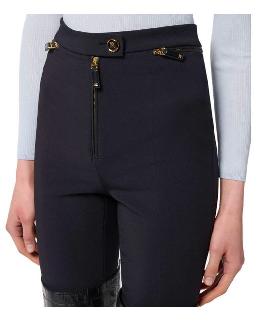 Elisabetta Franchi Blue Zipped Pants