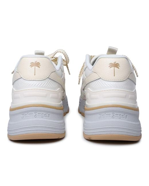Palm Angels White 'Pa 4' Leather Blend Sneakers for men