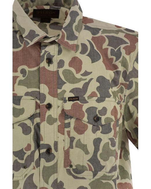 Filson Green Twin Lakes - Shirt With Camouflage Patch Pockets for men
