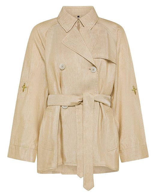 Fay Natural Short Double-breasted Cotton Twill Trench Coat